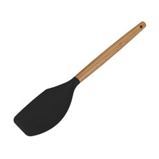 Imagem de ESPÁTULA SILICONE COM CABO DE BAMBU LYOR 32CM  PRETO - Coliseu Presentes Ltda