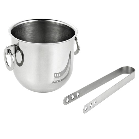 Imagem BALDE BOTTEGA INOX PARA GELO COM PINÇA 1,1L 12X10CM RIVA