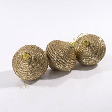 Imagem de BOLA NATALINA DOURADO 8CM COM 3 PEÇAS 40578 GRILLO - Grillo Ltda