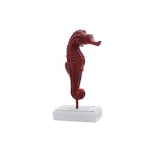 Imagem de ESCULTURA DECORATIVA CAVALO MARINHO EM CERÂMICA 22CM VERMELHO 37135 GRILLO - Grillo Ltda