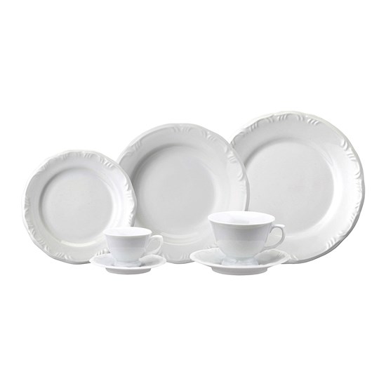 Imagem SERVIÇO DE JANTAR E CHÁ POMERODE PORCELANA BRANCO 20 PEÇAS 