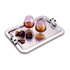 Imagem de BANDEJA RETANGULAR COM ALÇA INOX 28X42CM - Metalurgica Forma Ltda