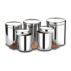 Imagem de CONJUNTO DE POTES PARA MANTIMENTO COM TAMPA 5 PEÇAS SUPREMA - Brinox Metalurgica Sa