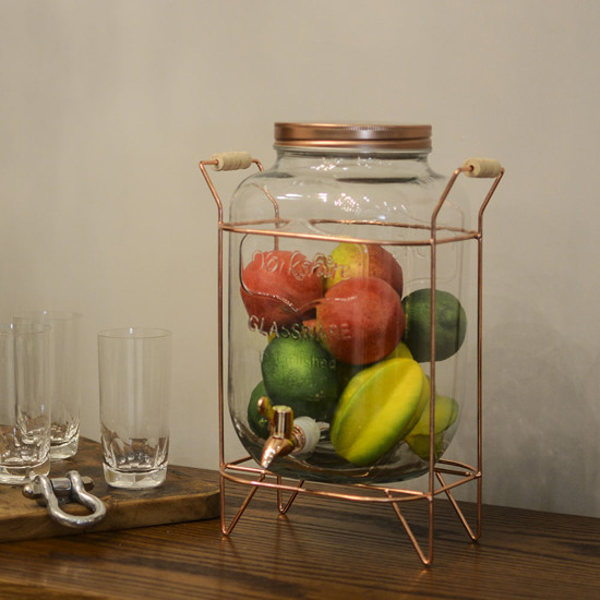 Imagem SUQUEIRA RETRÔ EM METAL E VIDRO 8L 39CM BRONZE MIMO STYLE 