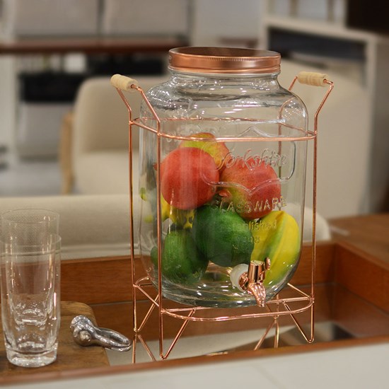 Imagem SUQUEIRA RETRÔ EM METAL E VIDRO 8L 39CM BRONZE MIMO STYLE 