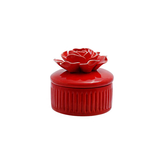 Imagem PORTA JÓAIS CERÂMICA ROSAS 8CM VERMELHO 39997 GRILLO