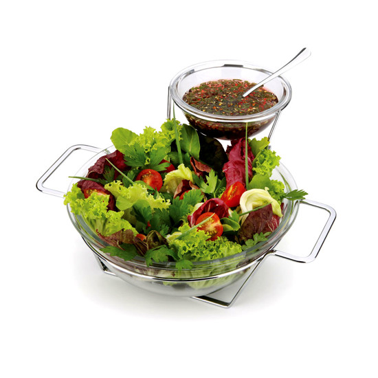 Imagem SALADEIRA ANDREA COM MOLHEIRA AÇO INOX E VIDRO - FORMA