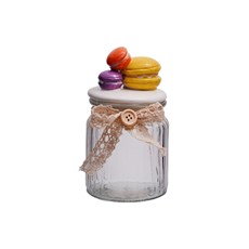 Imagem de POTE HERMÉTICO EM VIDRO MACARONS 13CM 39843 GRILLO - Grillo Ltda