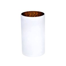 Imagem de VASO DECORATIVO EM VIDRO COM PINTURA INTERNA 15X25CM BRANCO E DOURADO 44663 GL HOME - Grillo Ltda