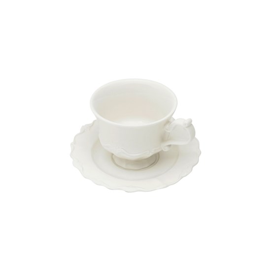 Imagem JOGO COM 6 XÍCARAS DE CAFÉ COM PIRES EM PORCELANA FANCY 90ML BRANCO WOLFF