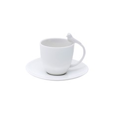 Imagem de JOGO COM 6 XÍCARAS DE CAFÉ COM PIRES EM PORCELANA BIRDS 85ML BRANCO WOLFF - Rojemac Impotacao E Exportacao Ltda