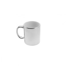 Imagem de CANECA DE PORCELANA LUMINUS PRATEADA LYOR 325ML - Coliseu Presentes Ltda