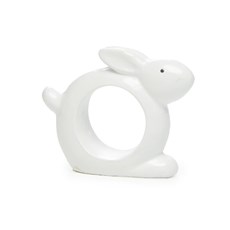 Imagem de ARGOLAS PORTA GUARDANAPO EM FORMA DE COELHOS BRANCO - Cromus Embalagem Ind. E Com. Ltda