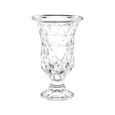 Imagem de VASO COM PÉ DE VIDRO DIAMOND 15X24CM LYOR - Coliseu Presentes Ltda