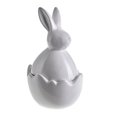 Imagem de PORTA OBJETO COELHO E OVO CERÂMICA BRANCO 24CM 49448 GRILLO - Grillo Ltda