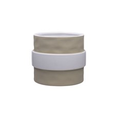 Imagem de VASO DE CERAMICA 12X14CM STONE MD LISTRA BRANCA 49307 GRILLO - Grillo Ltda