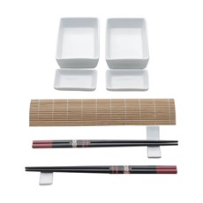 Imagem de CONJUNTO 10 PEÇAS PARA SUSHI DE BAMBU E CERÂMICA KYOTO - Coliseu Presentes Ltda