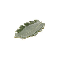 Imagem de FOLHA DECORATIVA DE CERAMICA BANANA LEAF VERDE 21,5X12CM LYOR - Coliseu Presentes Ltda