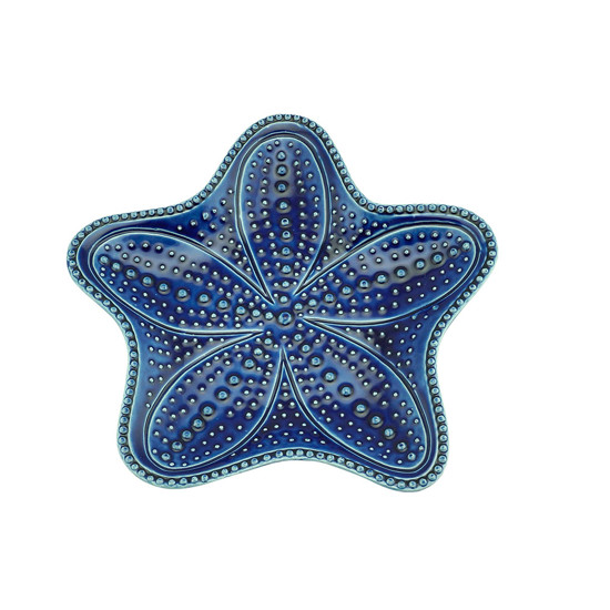 Imagem CONJUNTO 4 PRATOS CERÂMICA ESTRELA OCEAN AZUL 21CM