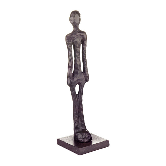 Imagem ESCULTURA DECORATIVA METAL ALUMINIO SILHUETA BRONZE 9X32CM 