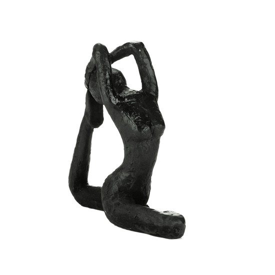 Imagem ESCULTURA DECORATIVA RESINA YOGA PRETA 15X5X14CM