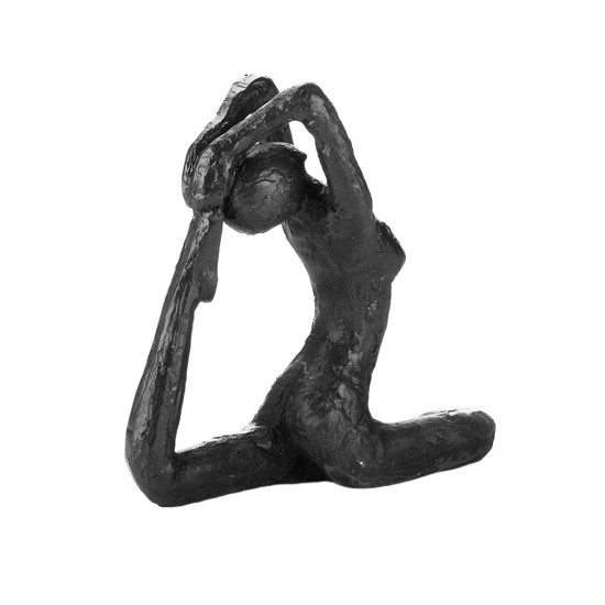 Imagem ESCULTURA DECORATIVA RESINA YOGA PRETA 15X5X14CM