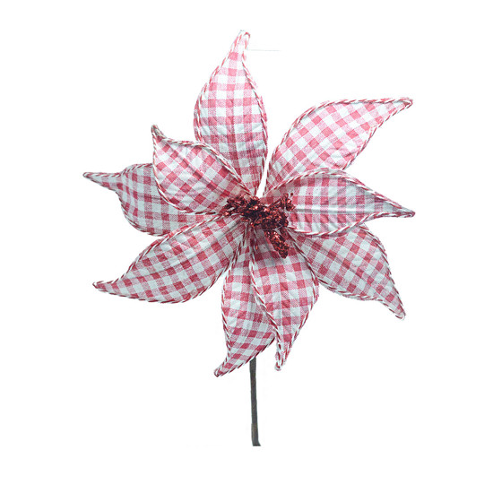 Imagem POINSETIA DECOR VERMELHO / BRANCO 50CM TOK DA CASA