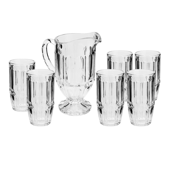 Imagem CONJUNTO 7 PEÇAS JARRA COM 6 COPOS DE CRISTAL DE CHUMBO CHARLOTTE 1L/385ML