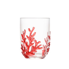 Imagem de CONJUNTO 6 COPOS BAIXOS ACRÍLICO CORAL VERMELHO 465ML WOLFF - Rojemac Impotacao E Exportacao Ltda