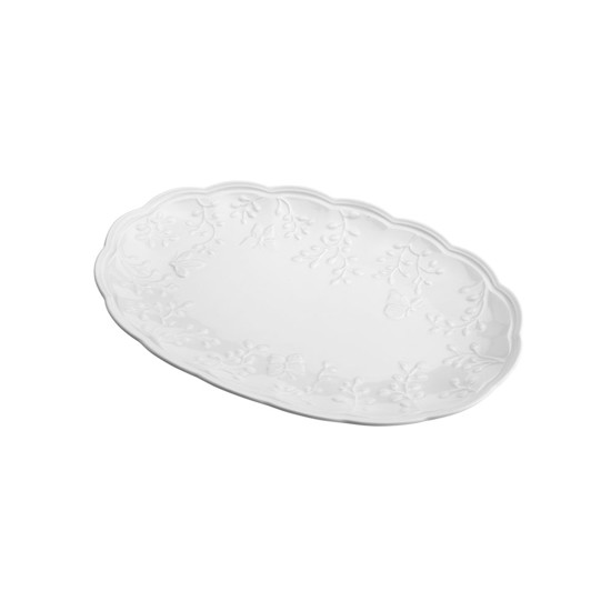 Imagem TRAVESSA DE PORCELANA NEW BONE BUTTERFLY FLOWER 31,5X21X2,5CM LYOR