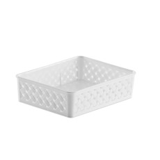 Imagem de CESTO ORGANIZADOR RATTAN 24X19X6,5CM BRANCO PARAMOUNT - Paramount Ind E Com De Plast Ltda