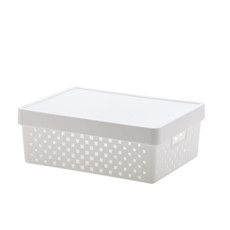 Imagem de CESTO ORGANIZADOR COM TAMPA 39X29X14CM QUADRATTA BRANCO - Paramount Ind E Com De Plast Ltda