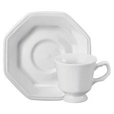 Imagem de XÍCARA DE CAFÉ PRISMA COM PIRES DE PORCELANA 60ML SCHMIDT - Schmidt Industria Comercio Importacao E Exportacao Ltda