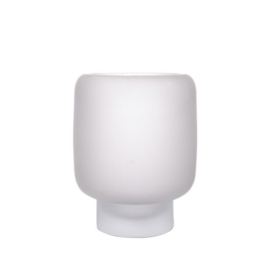 Imagem VASO DECORATIVO EM VIDRO BRANCO 25X19CM LUCATTI