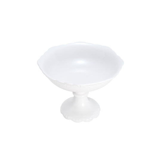 Imagem CENTRO DE MESA PORCELANA COM PÉ ALTO RELEVO 22X16CM 