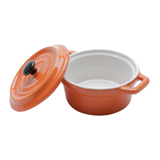 Imagem MINI CAÇAROLA DE PORCELANA BLACK LID LARANJA 12,7CM 