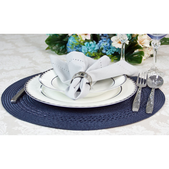 Imagem LUGAR AMERICANO LEAF AZUL ESCURO EM POLIESTER 38CM - WOLFF