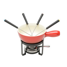 Imagem de APARELHO DE FONDUE 8 PEÇAS  PARA QUEIJO DE FERRO COM PINTURA - Coliseu Presentes Ltda