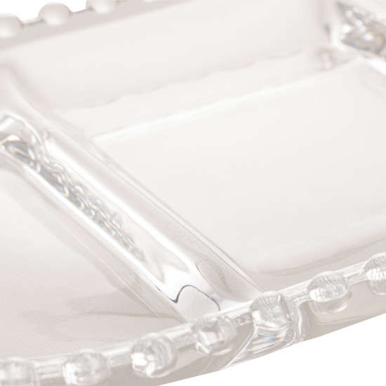 Imagem PETISQUEIRA CRISTAL COM 3 DIVISOES OVAL PEARL 30X15X2 CM - WOLFF