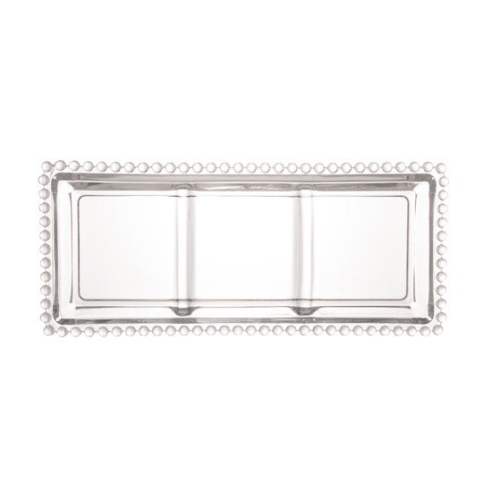 Imagem PETISQUEIRA CRISTAL COM 3 DIVISOES PEARL 30X13X3CM - WOLFF