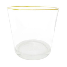 Imagem de VASO DE VIDRO COM BORDA DOURADA 13X13 CM - Home Design Comercio, Importacao E Exportacao - Eireli