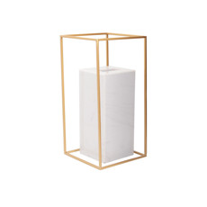 Imagem de VASO EM MÁRMORE BRANCO COM ARO DOURADO - M 30X15CM LUCATTI - Lucatti Artes E Decoracoes Ltda