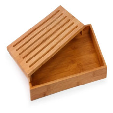 Imagem de TÁBUA MIGALHEIRA EM BAMBU COM BANDEJA E GRADE REMOVÍVEL 37X22X,35CM YOI - Martiplast Ind Com De Plasticos Ltda