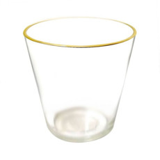 Imagem de MINI VASO DECORATIVO COM BORDA DOURADA 11X11 CM HOME DESIGN - Home Design Comercio, Importacao E Exportacao - Eireli