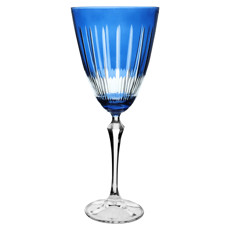 Imagem de TAÇA PARA VINHO TINTO LAPIDADA EM CRISTAL ECOLÓGICO 250ML COR AZUL - Full Fit Industria Importacao E Comercio Ltda.