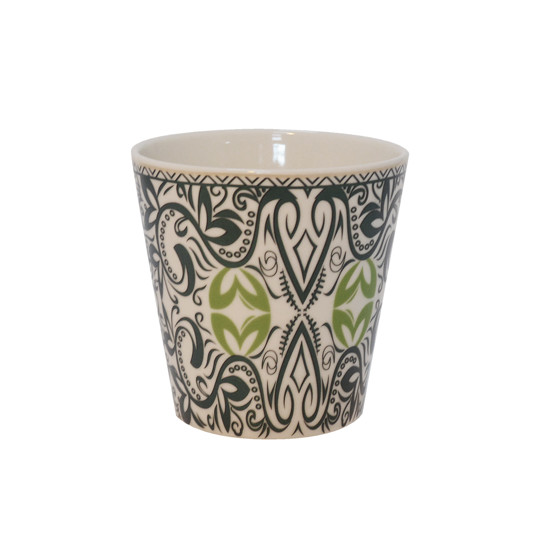 Imagem VASO DECORATIVO EM CERÂMICA COM ESTAMPADO VERDE