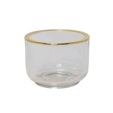 Imagem de MINI VASO DECORATIVO COM BORDA DOURADA 10X8CM HOME DESIGN - Home Design Comercio, Importacao E Exportacao - Eireli