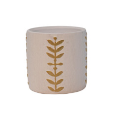 Imagem de VASO DECORATIVO EM CERÂMICA BRANCO COM DOURADO - Home Design Comercio, Importacao E Exportacao - Eireli