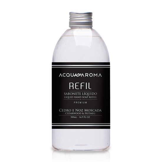 Imagem REFIL SABONETE LÍQUIDO ACQUA AROMA PREMIUM 500ML CEDRO E NOZ MOSCADA