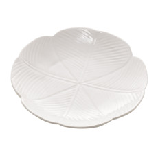 Imagem de PRATO DECORATIVO EM CERÂMICA BANANA LEAF BRANCO 20X3CM - LYOR  - Coliseu Presentes Ltda